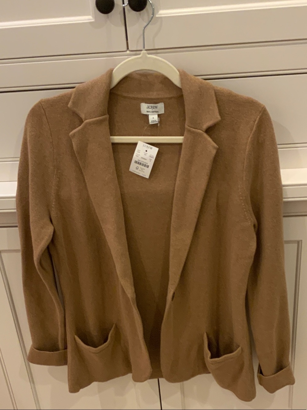 J. Crew Camel Open-Front Blazer Cardigan